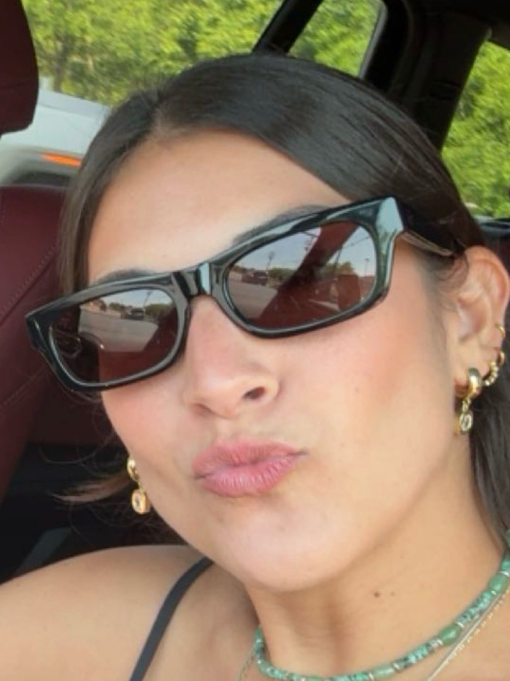 Sleek Black Rectangular Women's Sunglasses - Unbranded